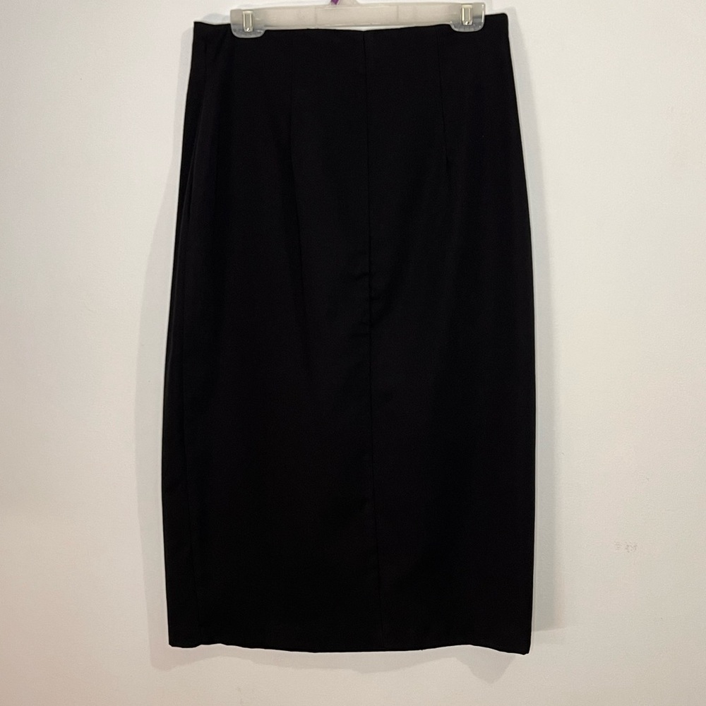 SOLD 4/6 Toby Vintage 90s Black Maxi Full Wrap Pencil Skirt - Picture 5 of 11